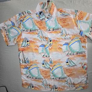 Men's Multicolor Sailboat Print Shirt